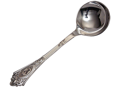 Серебряная ложка для варенья с вензелем «Рельефный рисунок»
